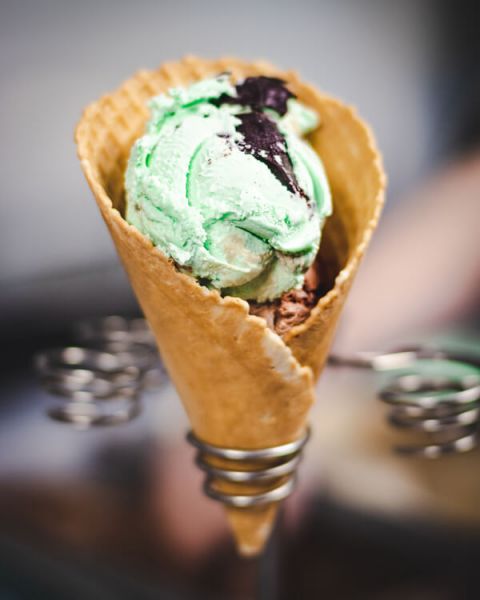 Mint and chocolate ice cream
